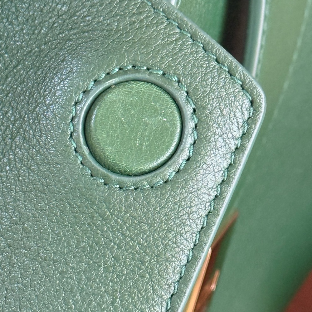 Ferragamo Forest Green Soft Hug Leather Top-Handle Bag - Picture 12 of 16